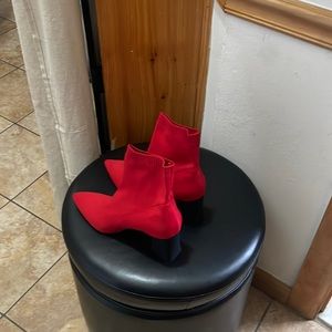 Red sock booties, EUR SIZE 40, US SIZE 9